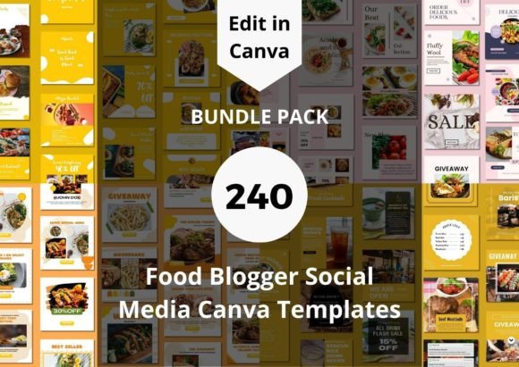 Download 240 Food Blogger Social Media Templates - Food Collection