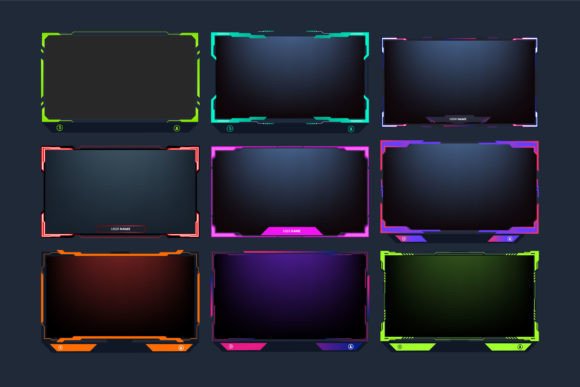 Download Live Stream Overlay Template Set Vector - Live Collection